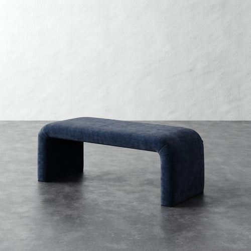 Nadia 48in Bench - Indigo Strie Velvet