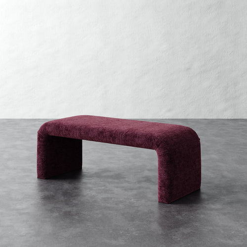 Nadia 48in Bench - Performance Matelasse Mulberry