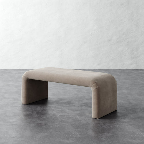 Nadia 48in Bench - Performance Velvet Oatmeal