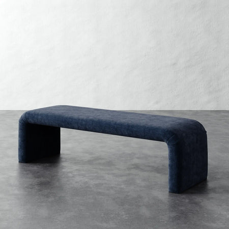 Nadia 62in Bench - Indigo Strie Velvet