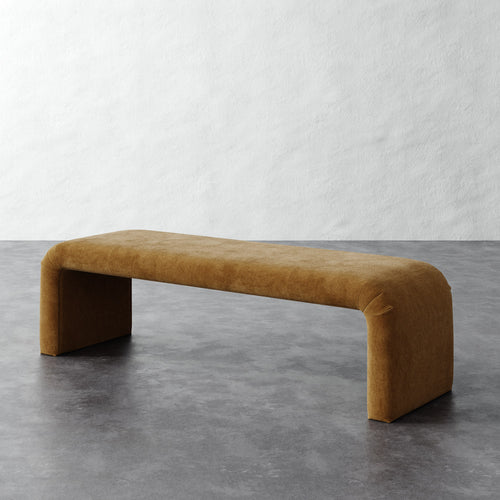 Nadia 62in Bench - Mohair Brown Sugar
