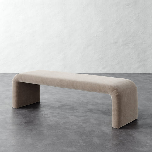 Nadia 62in Bench - Performance Brushed Woven Velvet Dune