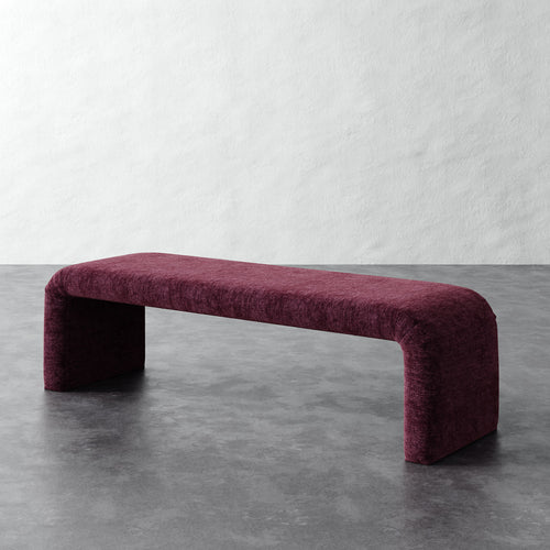 Nadia 62in Bench - Performance Matelasse Mulberry