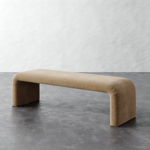Nadia 62in Bench - Performance Velvet Acorn