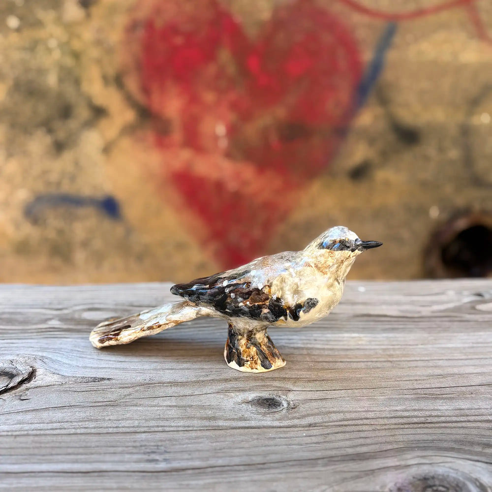 Artist-made figural Northern Mockingbird Sculpture