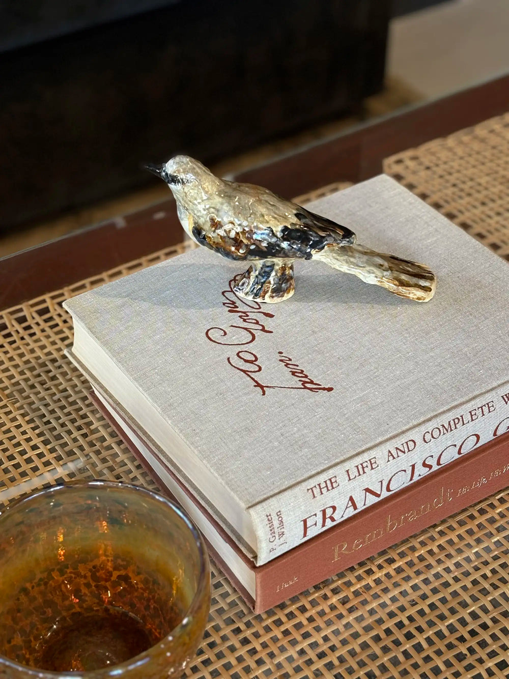 Artist-made figural Northern Mockingbird Sculpture