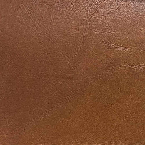 Lemieux et Cie Genuine Italian Leather Swatch in warm spice brown, material sample showing natural grain texture and subtle surface variation.