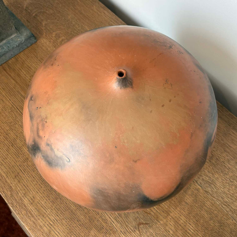 Large Vintage Bulbous Pit-Fired Studio Potter Vase