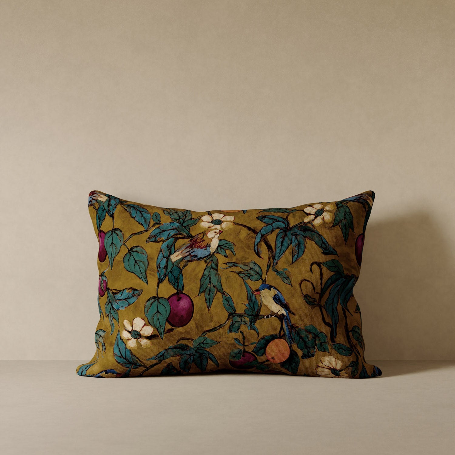 Plum Garden Velvet Pillow