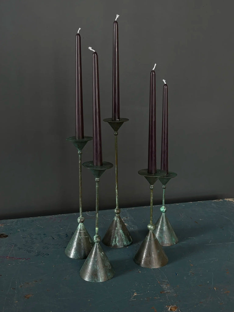 Christian de Beaumont Bronze Candlesticks, Set of 5 | France, 1980s