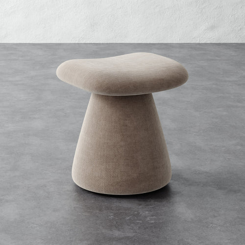 Romy Ottoman - Performance Brushed Woven Velvet Dune