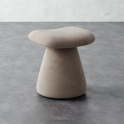 Romy Ottoman - Performance Velvet Oatmeal