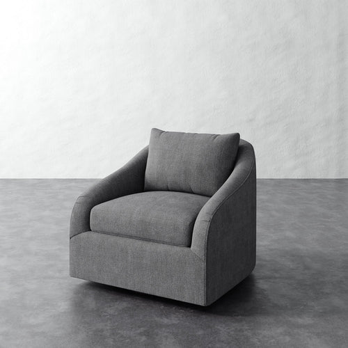 Rousseau Swivel Chair - Chunky Basket Pewter