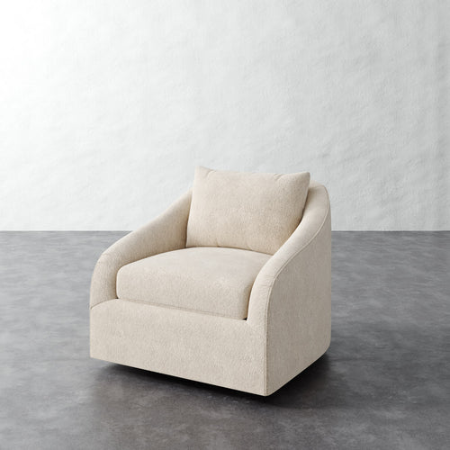 Rousseau Swivel Chair - Performance Boucle Cream