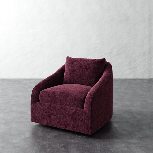 Rousseau Swivel Chair - Performance Matelasse Mulberry