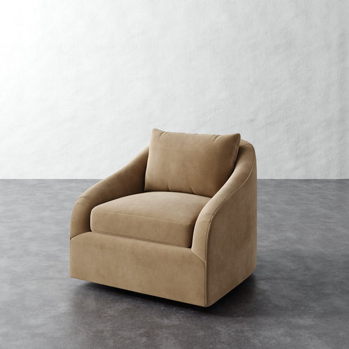 Rousseau Swivel Chair - Performance Velvet Acorn