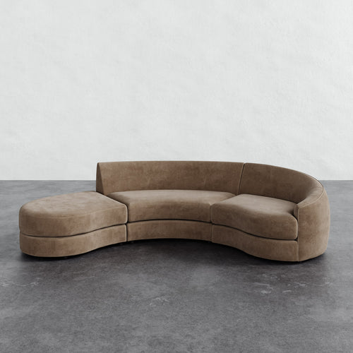 Rulmann 3-Piece Right Sectional - Mohair Ecru