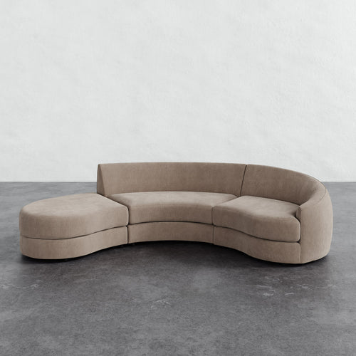 Rulmann 3-Piece Right Sectional - Performance Brushed Woven Velvet Dune