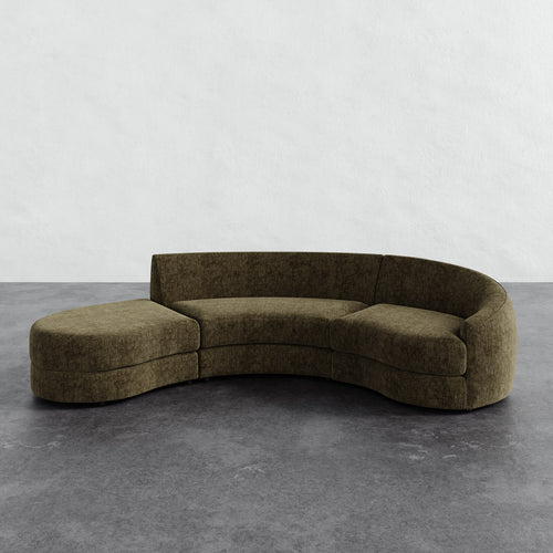 Rulmann 3-Piece Right Sectional - Performance Matelasse Balsam