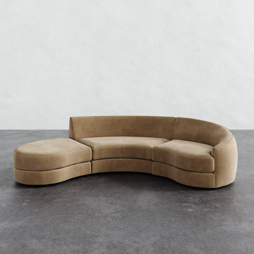 Rulmann 3-Piece Right Sectional - Performance Velvet Acorn