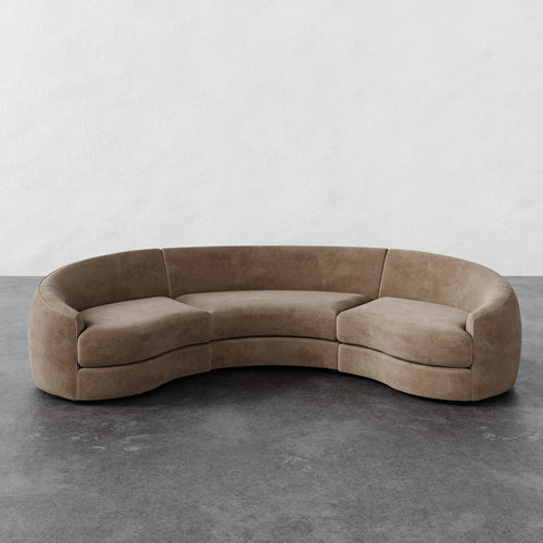 Rulmann 3pc Sectional - Mohair Ecru