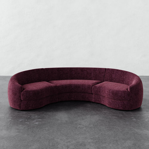 Rulmann 3pc Sectional - Performance Matelasse Mulberry