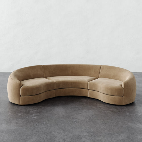 Rulmann 3pc Sectional - Performance Velvet Acorn
