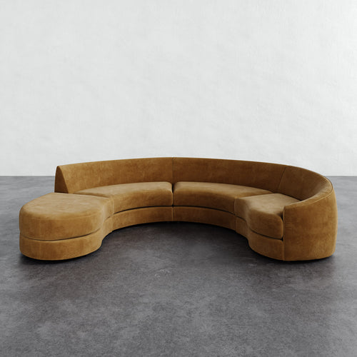 Rulmann 4-Piece Right Sectional - Mohair Brown Sugar