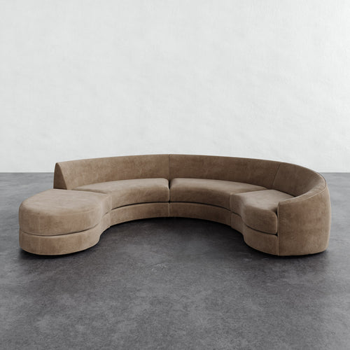 Rulmann 4-Piece Right Sectional - Mohair Ecru