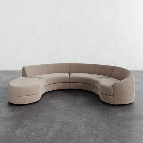 Rulmann 4-Piece Right Sectional - Performance Brushed Woven Velvet Dune