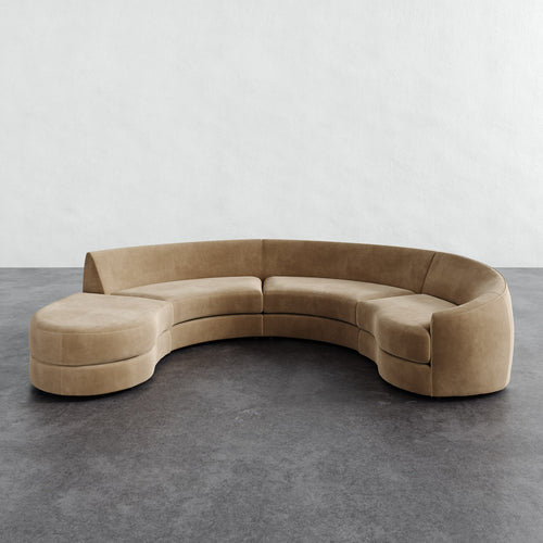 Rulmann 4-Piece Right Sectional - Performance Velvet Acorn