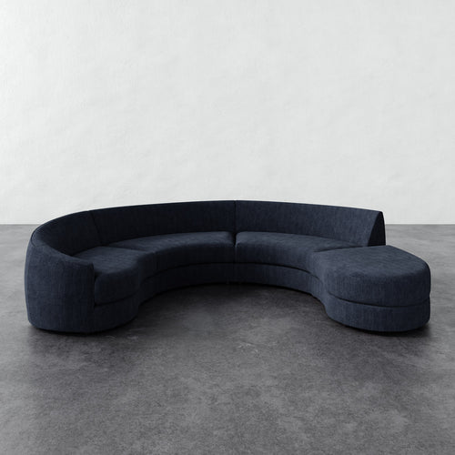 Rulmann 4pc Left Sectional - Chunky Basket Indigo