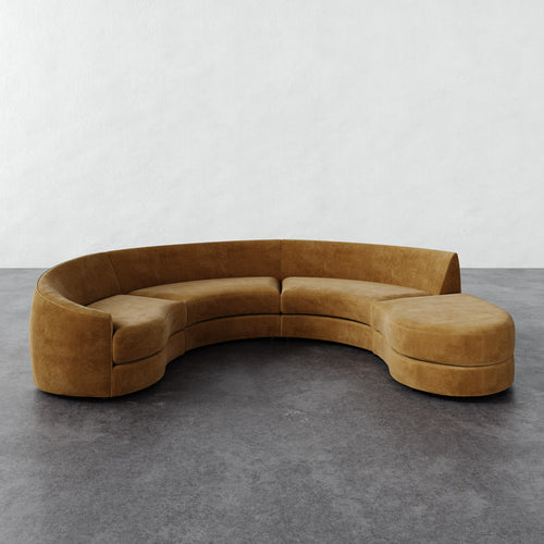 Rulmann 4pc Left Sectional - Mohair Brown Sugar
