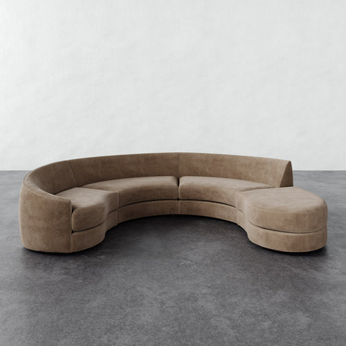 Rulmann 4pc Left Sectional - Mohair Ecru