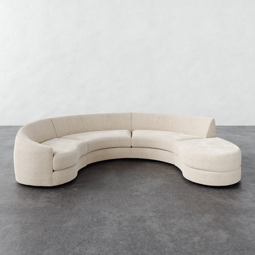 Rulmann 4pc Left Sectional - Performance Boucle Cream