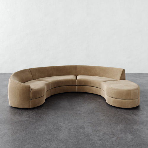 Rulmann 4pc Left Sectional - Performance Velvet Acorn