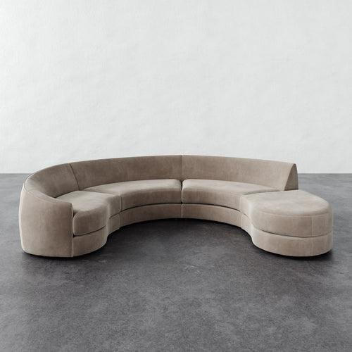 Rulmann 4pc Left Sectional - Performance Velvet Oatmeal