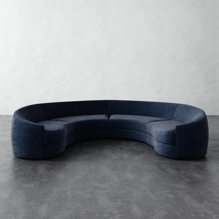 Rulmann 4pc Sectional - Indigo Strie Velvet