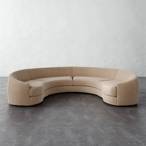Rulmann 4pc Sectional - Performance Brushed Woven Velvet Dune