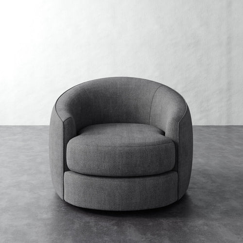 Rulmann Full Swivel Chair - Chunky Basket Pewter