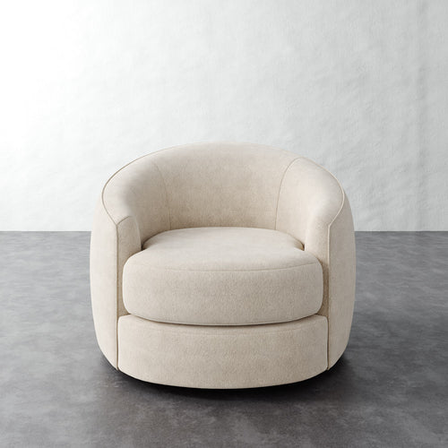 Rulmann Full Swivel Chair - Performance Boucle Cream