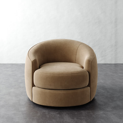 Rulmann Full Swivel Chair - Performance Velvet Acorn