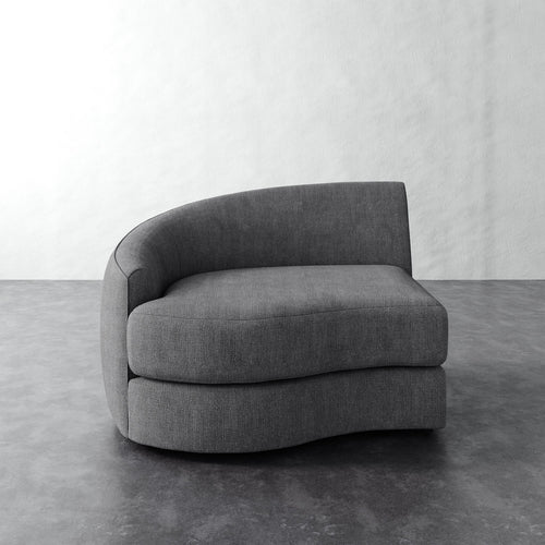 Rulmann Left Arm Chair - Chunky Basket Pewter