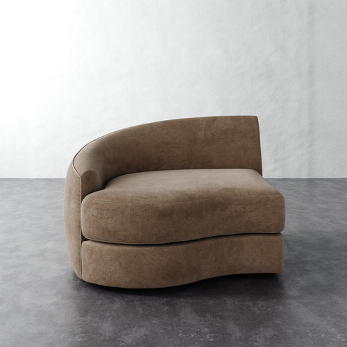 Rulmann Left Arm Chair - Mohair Ecru