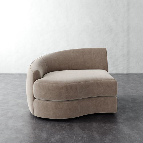 Rulmann Left Arm Chair - Performance Brushed Woven Velvet Dune
