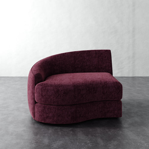 Rulmann Left Arm Chair - Performance Matelasse Mulberry