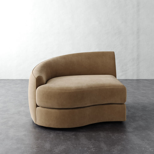 Rulmann Left Arm Chair - Performance Velvet Acorn