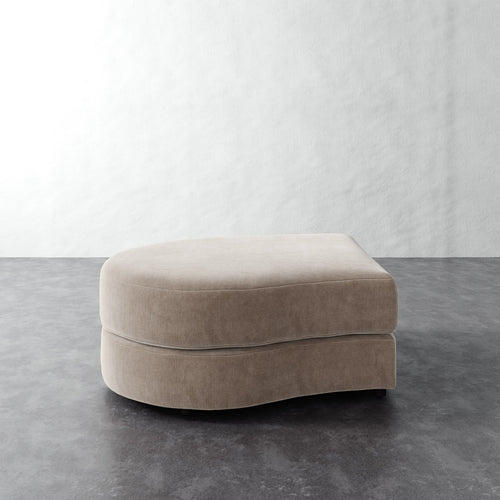 Rulmann Left Ottoman - Performance Brushed Woven Velvet Dune