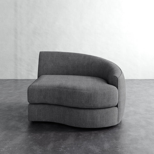Rulmann Right Arm Chair - Chunky Basket Pewter