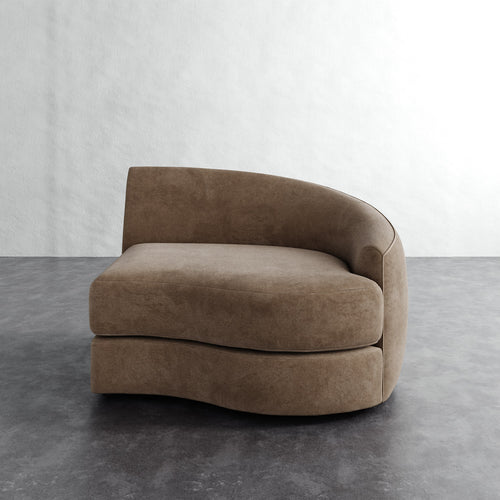 Rulmann Right Arm Chair - Mohair Ecru